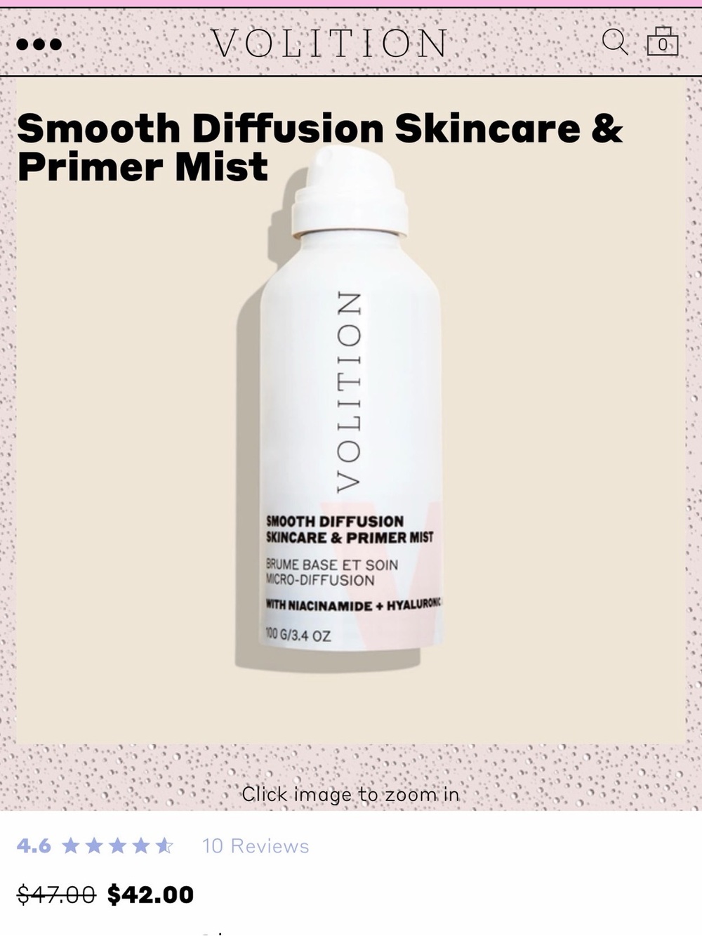 Volition- Smooth Diffusion Skincare & Primer Mist
